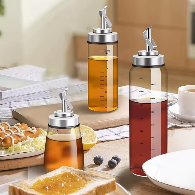 Dispenser transparent glass oil bottle 4