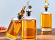 Glass bottle with weighted pouring port 5