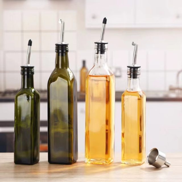 Leak proof glass oil vinegar bottle with stopper 2 Leak proof glass oil vinegar bottle with stopper 2