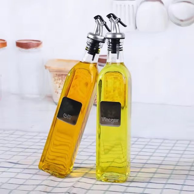 Transparent 500ml olive oil glass bottle 2