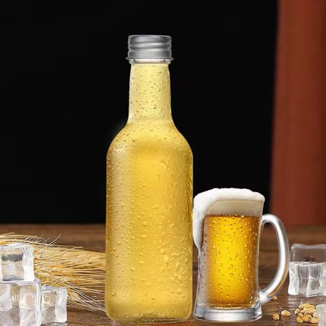 Classic transparent empty milk juice glass bottle 2 1