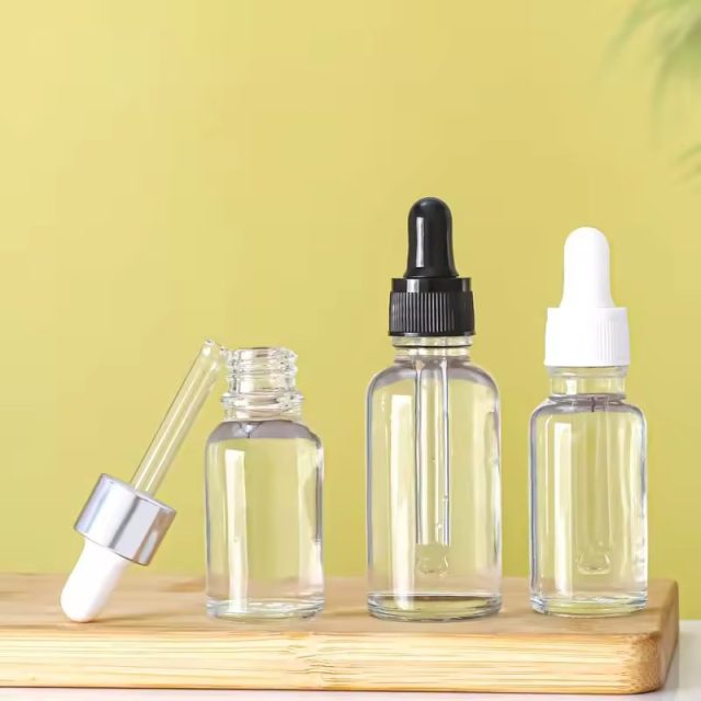 Clear Glass Boston Essential Oil Bottle With Dropper 2 Clear Glass Boston Essential Oil Bottle With Dropper 2