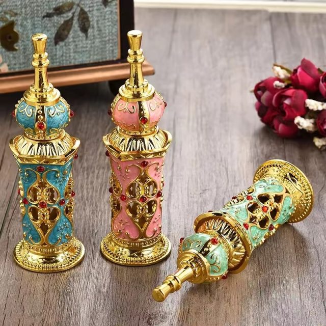 Crystal Metal Perfume Bottle Glass Essential Oil Bottle 6 Crystal Metal Perfume Bottle Glass Essential Oil Bottle 6