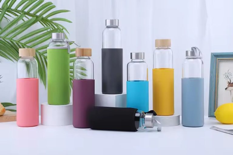 Double wall custom bamboo colored cover crystal borosilicate 1 Double wall custom bamboo colored cover crystal borosilicate 1