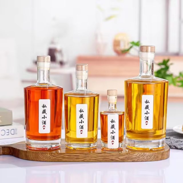 Glass empty bottle Baijiu gin 3