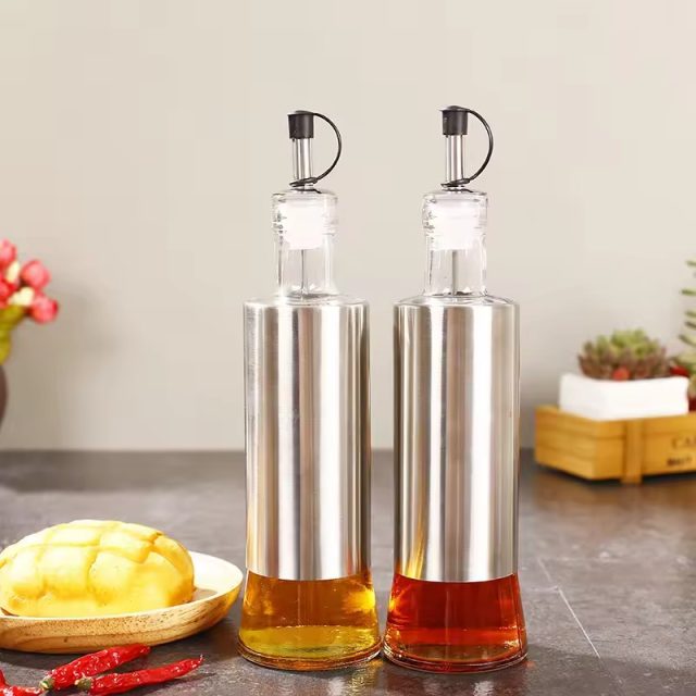 Glass oil pot pressed seasoning bottle 2 Glass oil pot pressed seasoning bottle 2