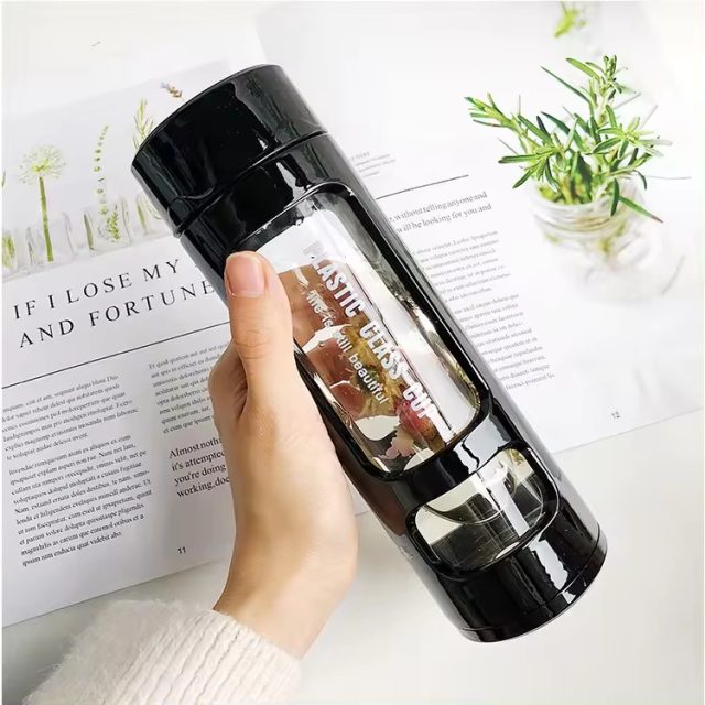 Juice Shaker with Bamboo Cap Tea Bottle 6 1