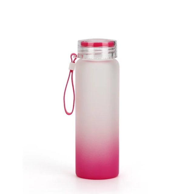 Matte glass water bottle frosted gradient color 1 Matte glass water bottle frosted gradient color 1