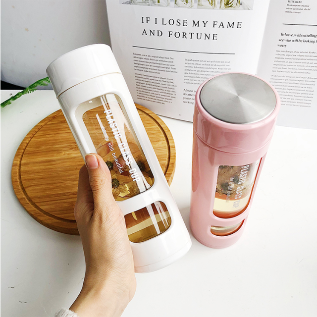 Matte glass water bottle frosted gradient color 1 Matte glass water bottle frosted gradient color 1