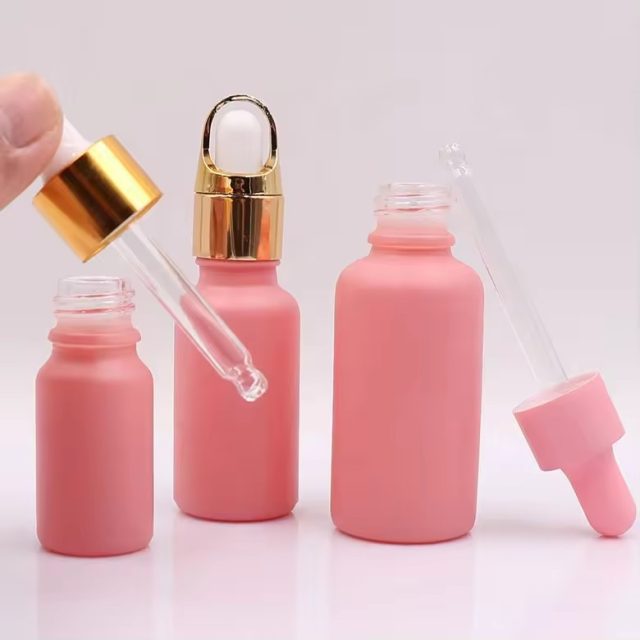 Pink glass eyedrop bottle 6 Pink glass eyedrop bottle 6