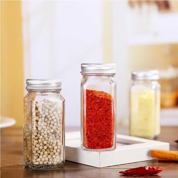 Salt pusher, salt tank, spice and seasoning bottle
