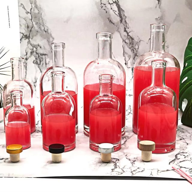 White transparent alcohol glass bottle 2